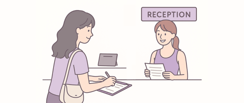 ピラティス　体験　手順　画像